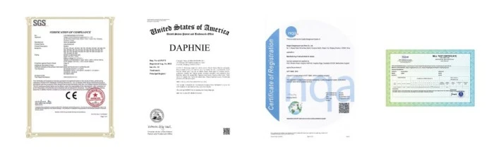 J W Auto Parts certifications including ISO9001, IATF16949, SGS testing, RoHS, and REACH